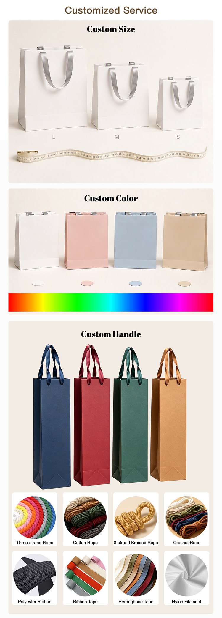 Custom Printed Cosmetic Paper Bags with Logo