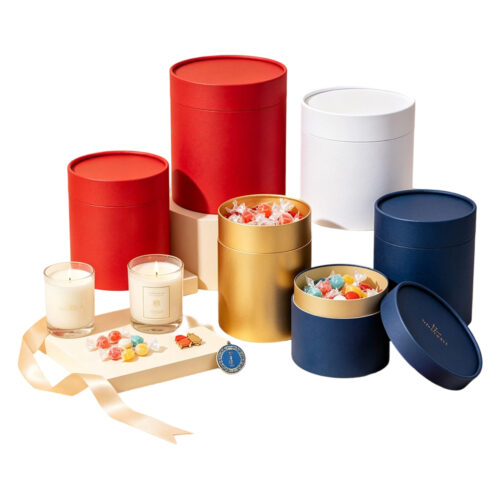 Luxury Holiday Paper Cylinder Boxes for Christmas, New Year, and Party Favors