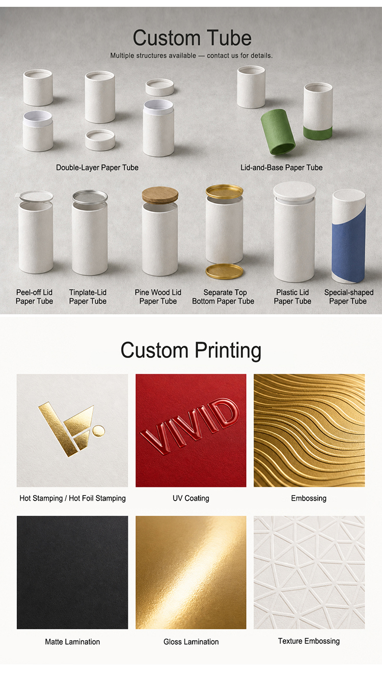 Biodegradable Food Paper Tube with Custom Printed Logo